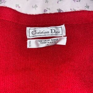 christian dior red sweater size L very worn but still in good condition